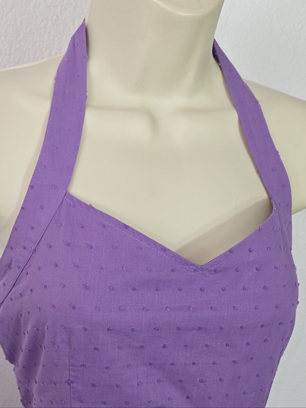 Route 66 Dress Cotton Y2K Slip Dot Pin-Up Summer Fit & Flare Lavender Size 6 - Picture 3 of 10